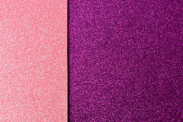 Shiny and glittering surface. Pink and violet, abstract background. Events, celebrations. Trendy backdrop for your design. Texture with glitter.