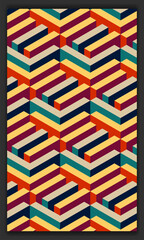 Aufkleber - 3d isometric pattern vector in soft or pastel colors, 3d cubes abstract background