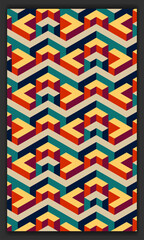 Aufkleber - 3d isometric pattern vector in soft or pastel colors, 3d cubes abstract background