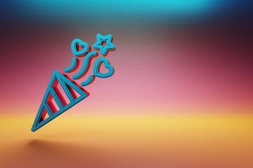 Aufkleber - Beautiful firework symbol icons on multicolor bright background. 3d rendering illustration. Background pattern for design. Mothers Day.