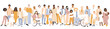 © Stafeeva - People of different ethnicities stand side by side together. Flat vector illustration.