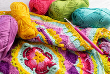 Crocheting A Colorful Blanket