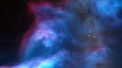 colorful space background with stars, nebula gas cloud in deep outer space, science fiction illustrarion 3d illustration
