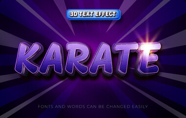Wall Mural - Karate violet 3d editable text style effect