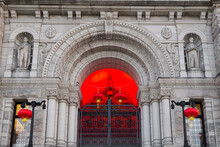 The 1897 British Columbia Parliament Building’s Main Entrance With Red Lanterns Hanging To Highlight The Chinese New Year, Victoria, BC, Canada