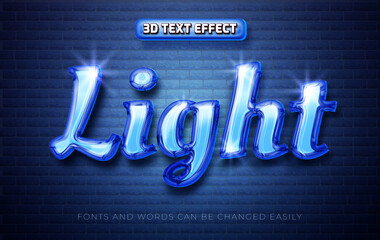 Wall Mural - Light blue glossy 3d editable text effect style