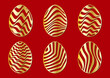 Optical striped pattern for Easter eggs. Files to cut