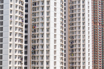 Canvas Print - Apartment building facade exterior wall