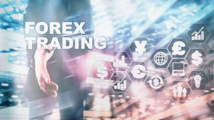 Poster - Forex Trading. Graphic concept suitable for financial investment or Economic trends. Business background