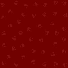 Poster - Outline heart icons on a red background.Vector stock illustration.
