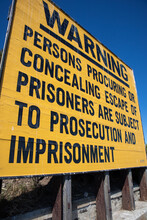 Warning Sign On Alcatraz Island, San Francisco, USA