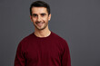 © SHOTPRIME STUDIO - handsome man in a red sweater hand gesture posing self confidence cropped view