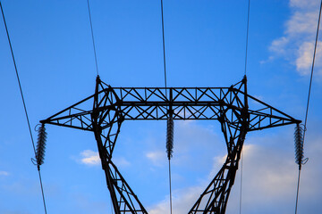 Wall Mural - A closeup of a Mountain Electricity pylon