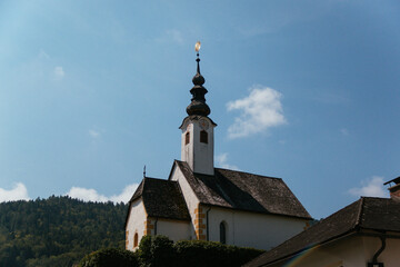 Sticker - A beautiful view of a church under the blue sky