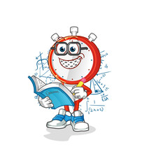 Poster - alarm clock head cartoon geek. cartoon mascot vector