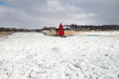 Holland Michigan lighthouse in the winter