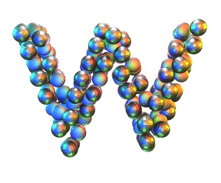 Disco Ball Themed Font Letter W