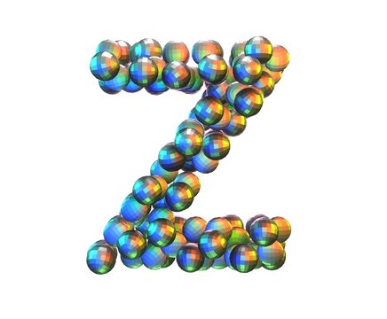 Disco Ball Themed Font Letter Z