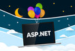 asp.net  programming language... Balloons carries laptop with word asp.net