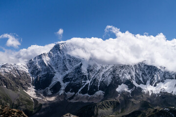 Wall Mural - Greater Caucasus Range.  Glacier Seven on mount Donguz-Orun in Elbrus region. Summer landscape