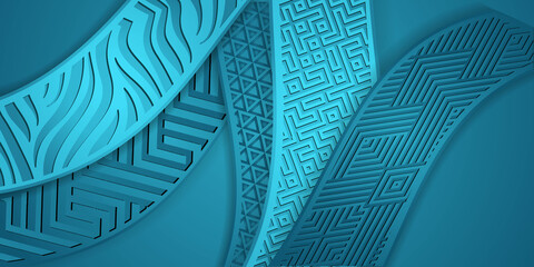 Poster - Modern abstract presentation background with Luxury paper cut background. vector Illustration