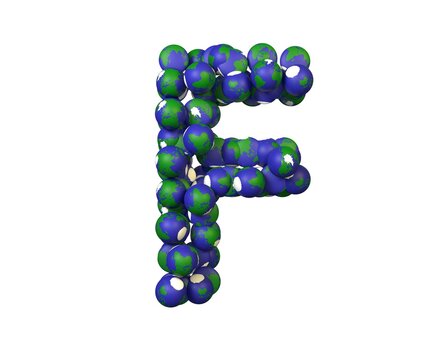 Earth Themed Font Letter F