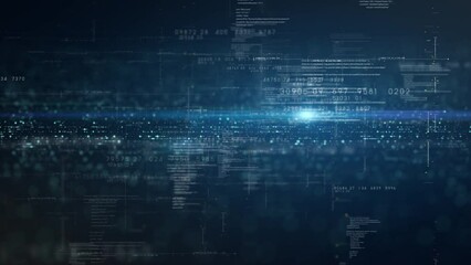 Poster - Artificial Intelligence Cryptocurrency Blockchain Matrix Simulation and deep learning performing analytic computational loop background