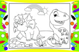 Fototapeta Dziecięca - coloring cute dinosaur for kids