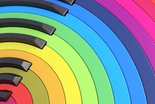 Colorful Abstract Background With Piano Keys In A Circle 3D Illustration