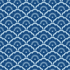 japanese flower wave vector seamless pattern