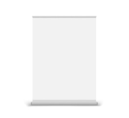 Poster - Wide paper roll banner isolated on white background. 3d vector illustration