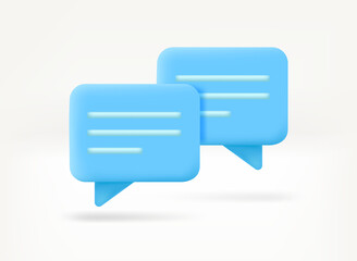 Aufkleber - Chat bubbles. Conversation concept. 3d vector concept
