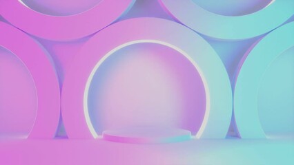 Wall Mural - blue pink violet neon abstract background, studio modern ultraviolet light, room pastel interior, gl