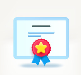 Poster - Clipboard with paper contract and seel. 3d vector illustration