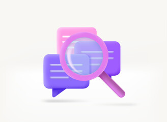 Aufkleber - Searching chat messages concept. 3d vector illustration