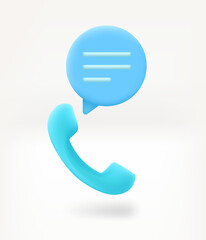 Poster - Telephone call concept with speech bubble and handset. 3d vector illustration