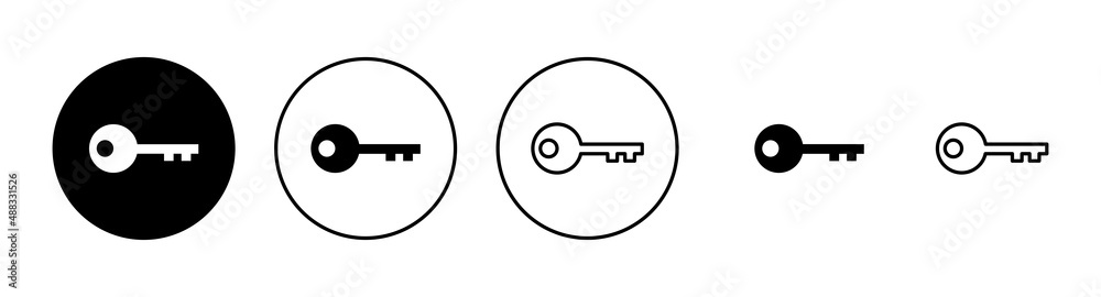 Key icons set. Key sign and symbol.