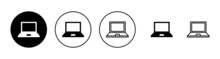 Laptop Icons Set. Computer Sign And Symbol