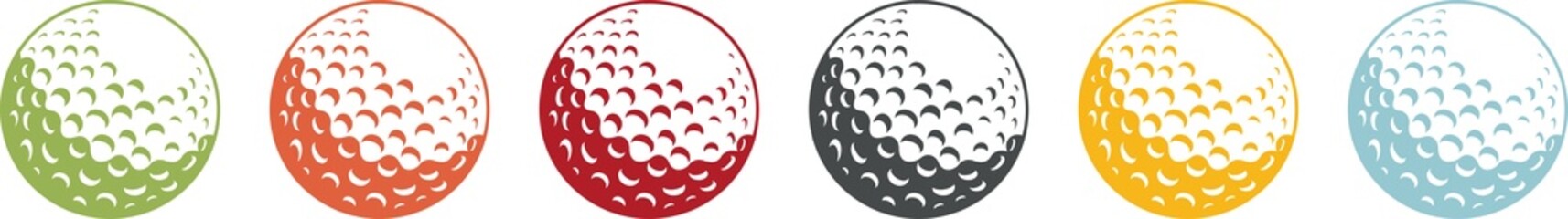 set of coloured golf ball icons