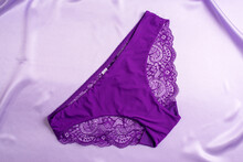 Women's Lace Panties Background Fashion And Space Concept.