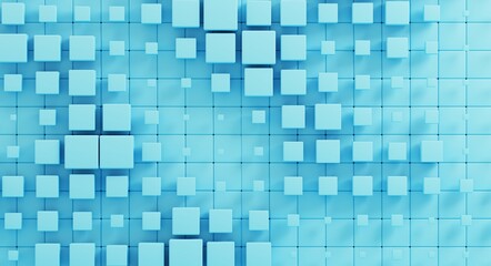 Wall Mural - 3D rendering dynamic cubes abstract background, business, science, technology concept illustration. 