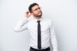 © luismolinero - Business Brazilian man isolated on white background having doubts and with confuse face expression