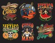 © DGIM studio - Colorful Cinco de Mayo musicians emblems