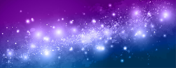 Wall Mural - space background with realistic nebula and lots of shining stars. infinite universe and starry night