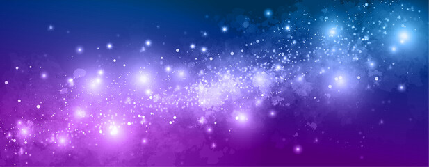 Wall Mural - space background with realistic nebula and lots of shining stars. infinite universe and starry night