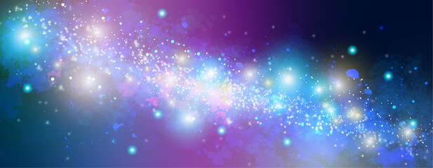 Wall Mural - space background with realistic nebula and lots of shining stars. infinite universe and starry night