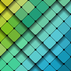 Wall Mural - Abstract, colorful background with squares and shadows. Vector geometric, fashion wallpaper template. Material design backdrop. Origami style, vector, business cards layout