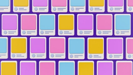 Poster - social media online page icons 3d abstract animation.