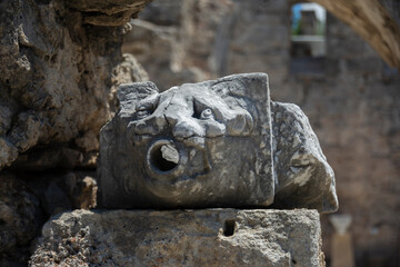 Wall Mural - Sculptures and Ancient ruins in the Side Archeology Museum, Antalya, Turkey.