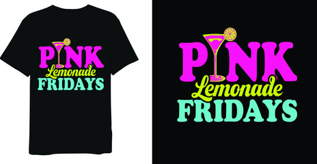 Wall Mural - Pink Lemon Friday T-shirt Design 